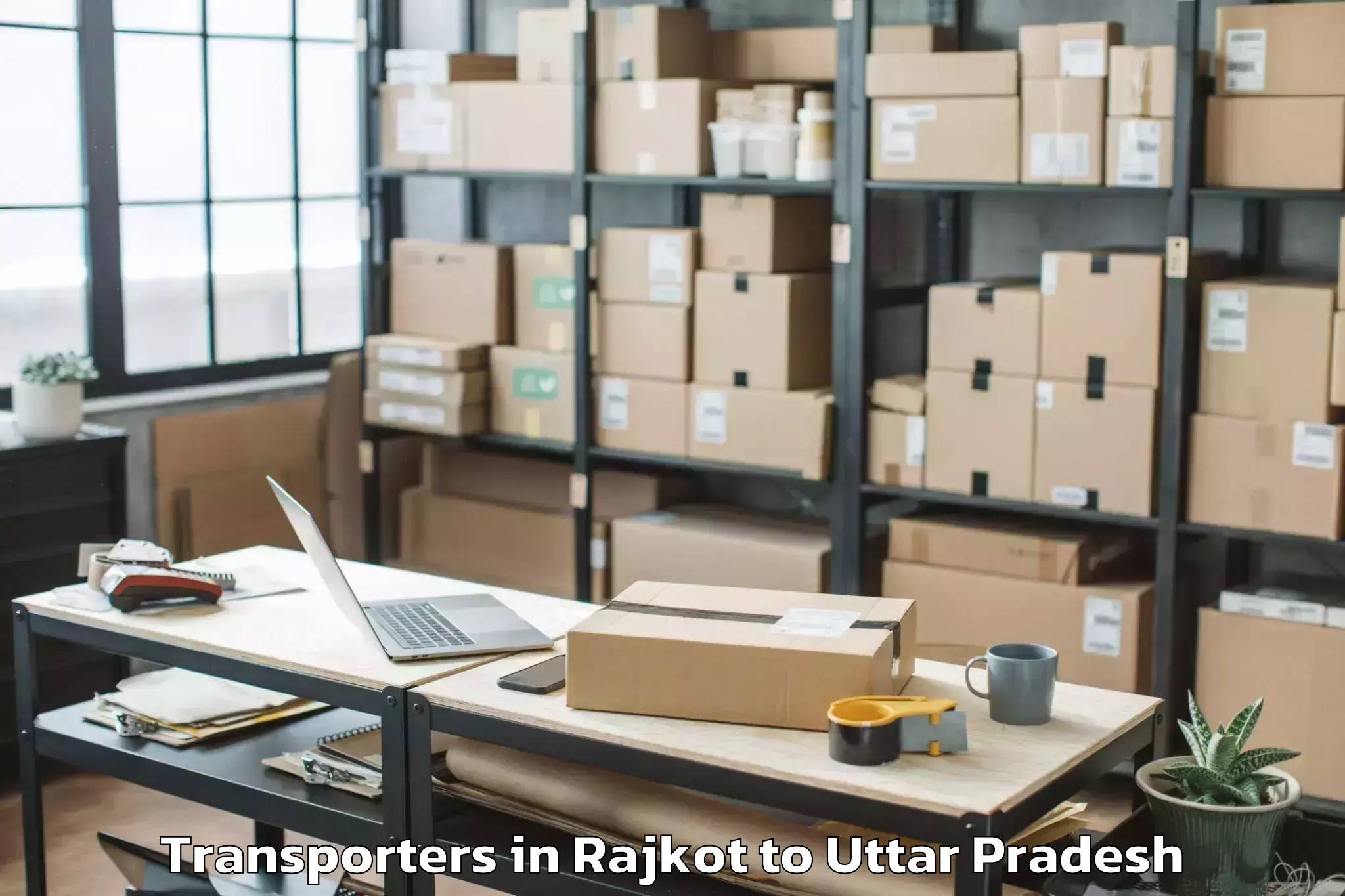 Book Rajkot to Kaushambi Transporters Online